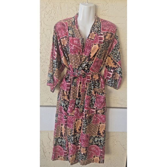 WIOR SOPHIA MORGAN Other - VINTAGE Sophia Morgan WIOR Patchwork Kimono Robe 70S 80S 90S Lounge Cotton Boho
